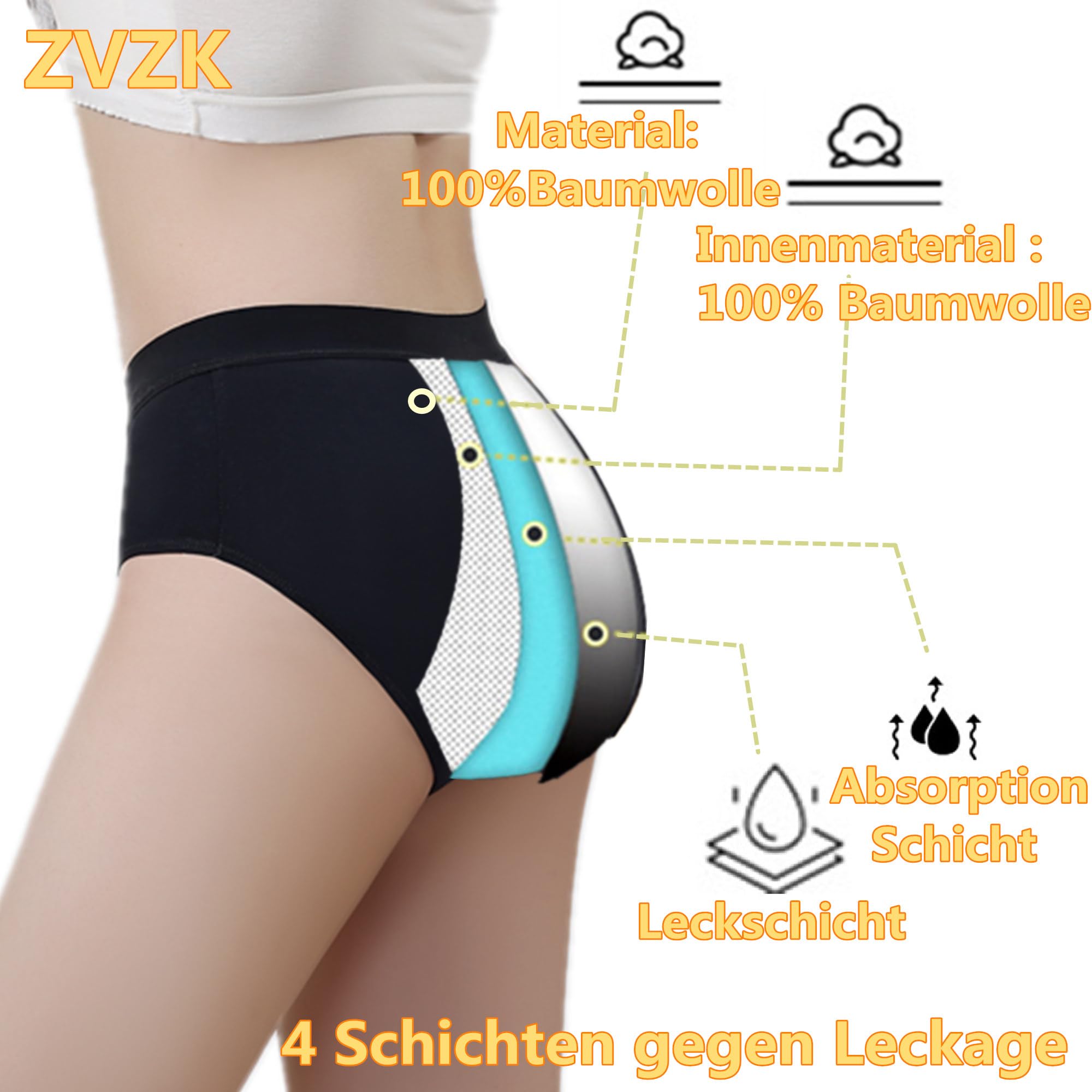 Bielizna okresowa dla dziewcząt z silnym krwawieniem, 30 ml, 8-16 lat, bielizna bawełniana, majtki menstruacyjne