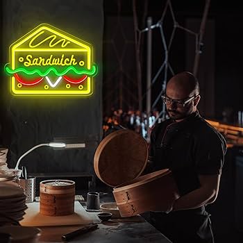 19AW】 NEON SIGN Sandwich Brouson Sandwich Led Neon Signs