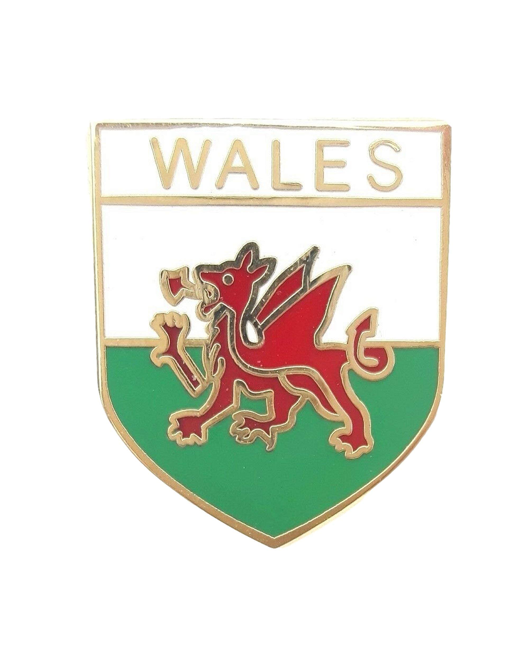 emblems gifts Wales Welsh Cymru St Davids Day Dragon Shield Enamel Lapel Pin Badge T701