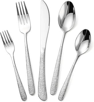 20-Piece Silverware Set Stainless Steel Flatware Set for 4 kitchen Utensils Cutlery Set Includes Knives Forks Spoons For Kitchen Home Hotel