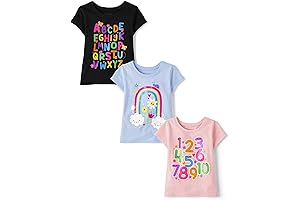 3 Pack of Comfy Toddler Girl T-Shirts in Size 4T