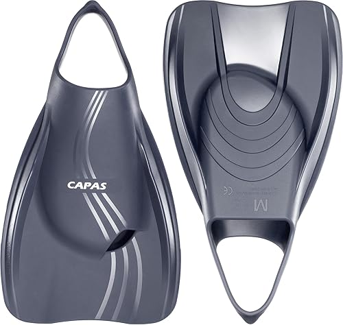 Miniatura 10 de CAPAS Aletas de Entrenamiento de Natación Pro con Bolsa de Malla, Aletas de Natación Profesionales Cortas de Silicona, Aletas de Talón Abierto Azul