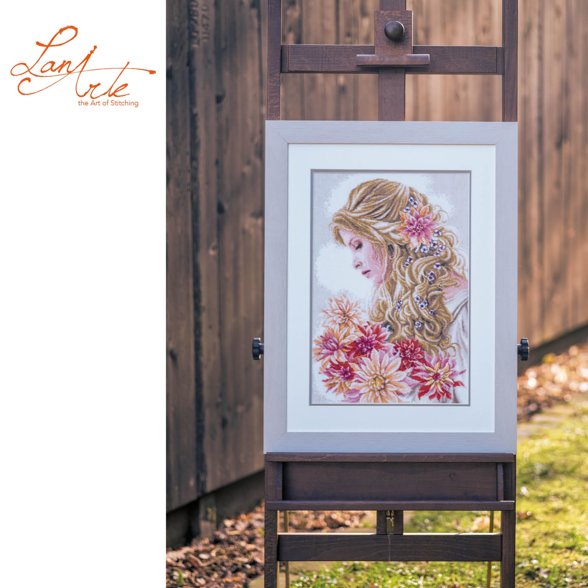 LANARTE Haft Krzyżykowy Liczony Zestaw Obraz do Haftu PANI DALIA Zrób to Sam Zestaw Kreatywny dla Dorosłych Rękodzieło Artystyczne 30 x 45 cm Dekoracja Ścienna DIY Cross Stitch Kit