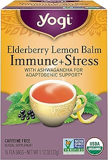 Organic Lemon Balm Elderberry Immune Stress Tea, 16 CT