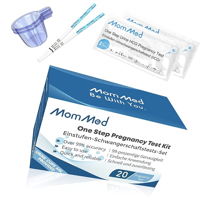 Buy MomMed 20 Count Pregnancy Tests Strips with Larger Urine Cups,HCG