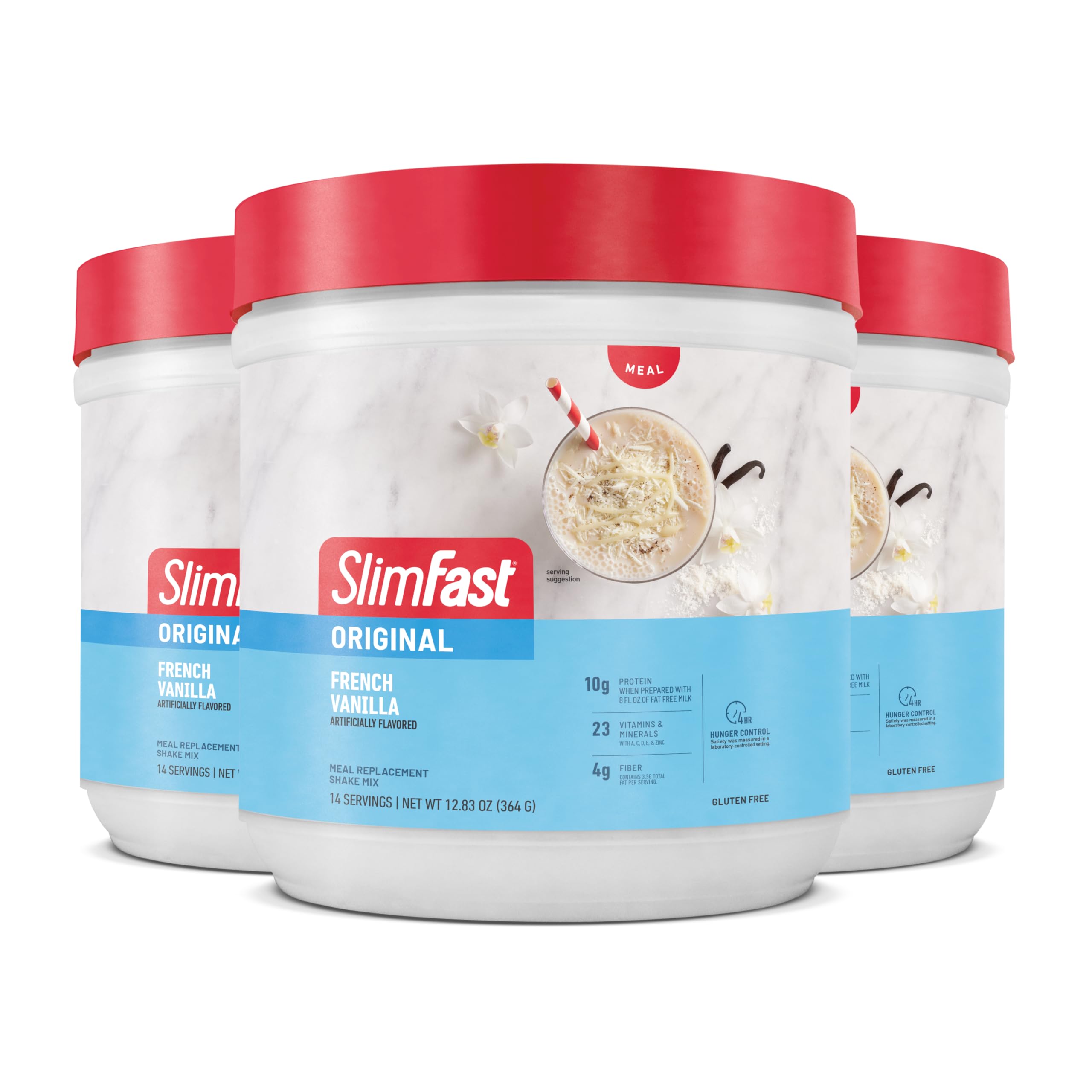 SlimFastMeal Replacement Powder, Original French Vanilla, Weight Loss Shake Mix, 10g of Protein, 14 Servings (Pack of 3)