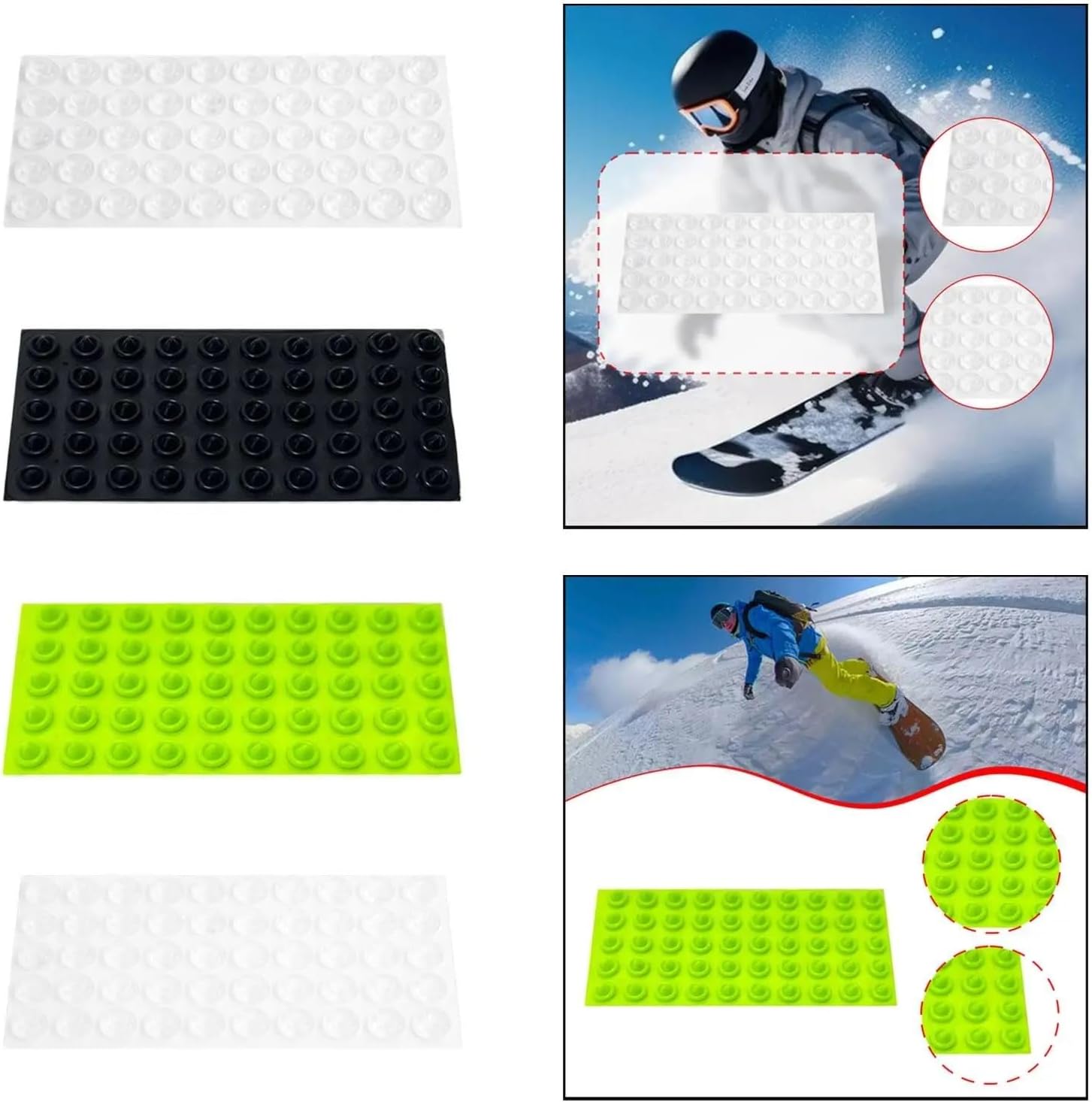 Snowboard Stomp Pad 200 PCS Snowboard Stomp Pads Provides Extra Grip Outdoor Sports Skiing Easy Installation Anti Skidding Winter Ski for Snowboarding Snow Board