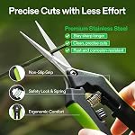 VIVOSUN Gardening Scissors 6.5 Inch Hand Pruner Pruning Shear with Straight Stailess Steel Blades, Black and Green, 1-Pack