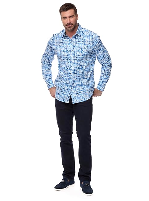 Robert Graham Mens Erasmus Long Sleeve Woven Button Down Shirt