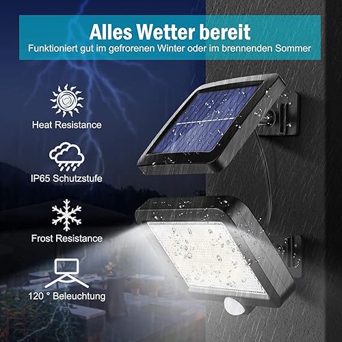 Miniatura 6 de MPJ Luz solar para exteriores, 56 luces LED solares exteriores con detector de movimiento, IP65 impermeable, ángulo de iluminación de 120, luz solar
