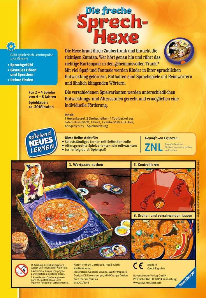 Ravensburger 24944 - Die freche Sprech-Hexe - Play and Learn for Children, Educational Game for Children from 4 Years, Playful Learning for 2-4 Players - Birthday Gifts