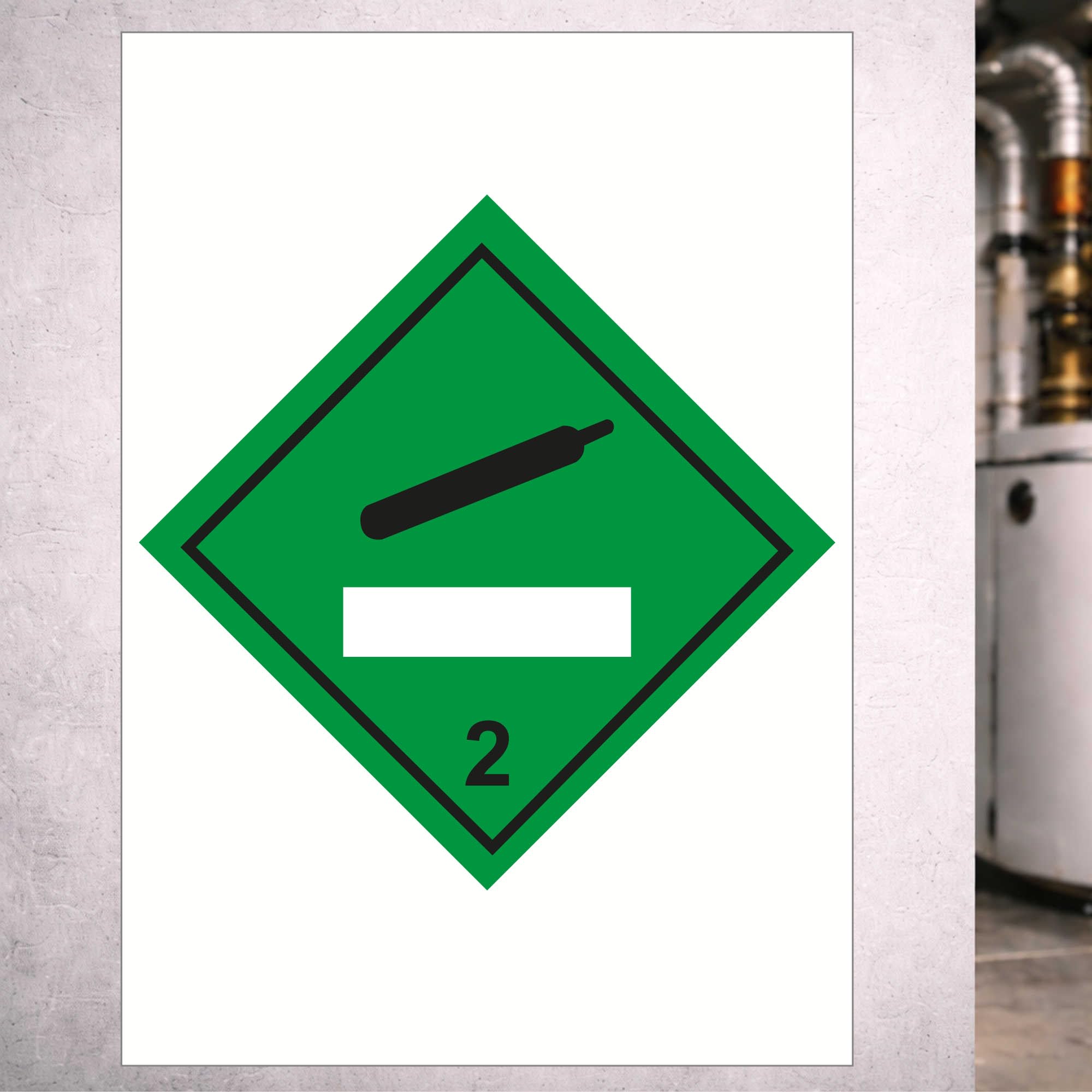 Indigos UG - Aufkleber Gas - 594x840 - Hinweisschild Warnschild Sicherheitsschild - Sticker - für Innen und Außen