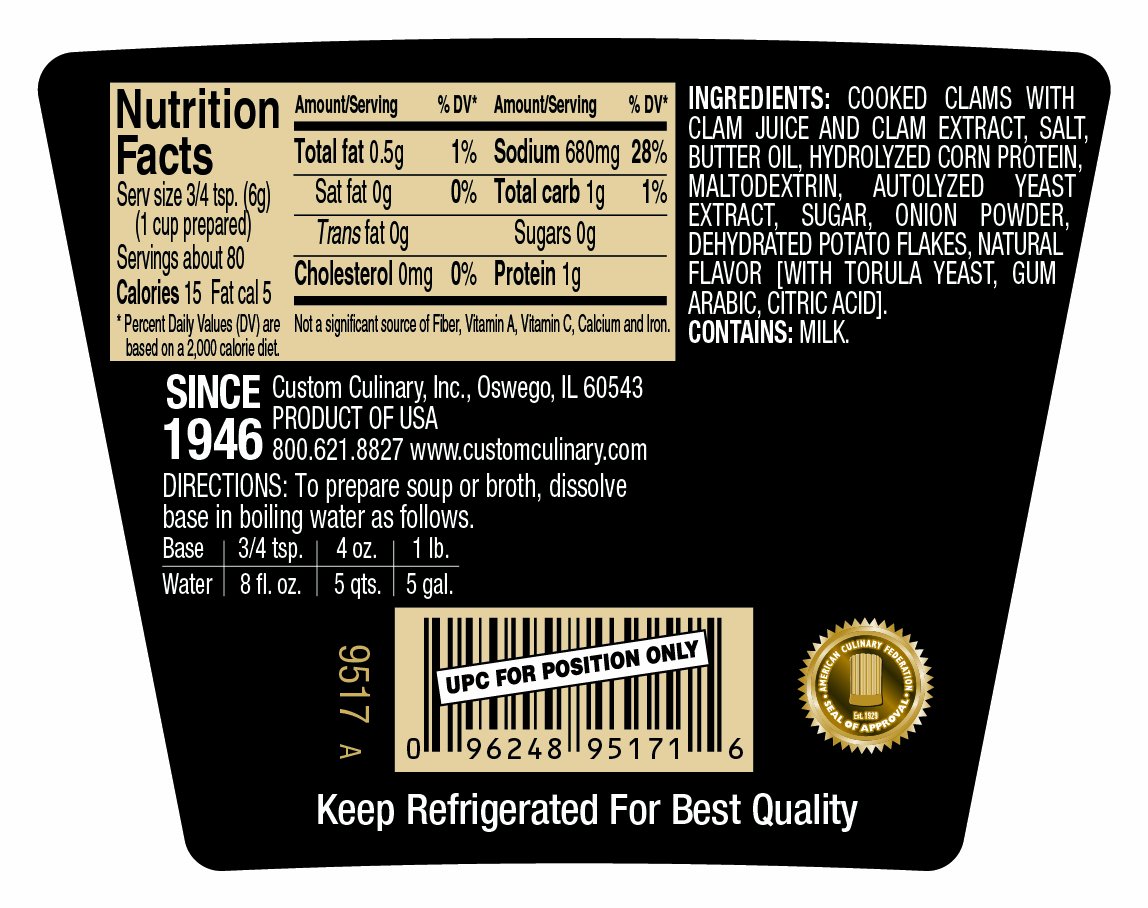 Custom Culinary Gold Label Base, Clam, 1 Pound