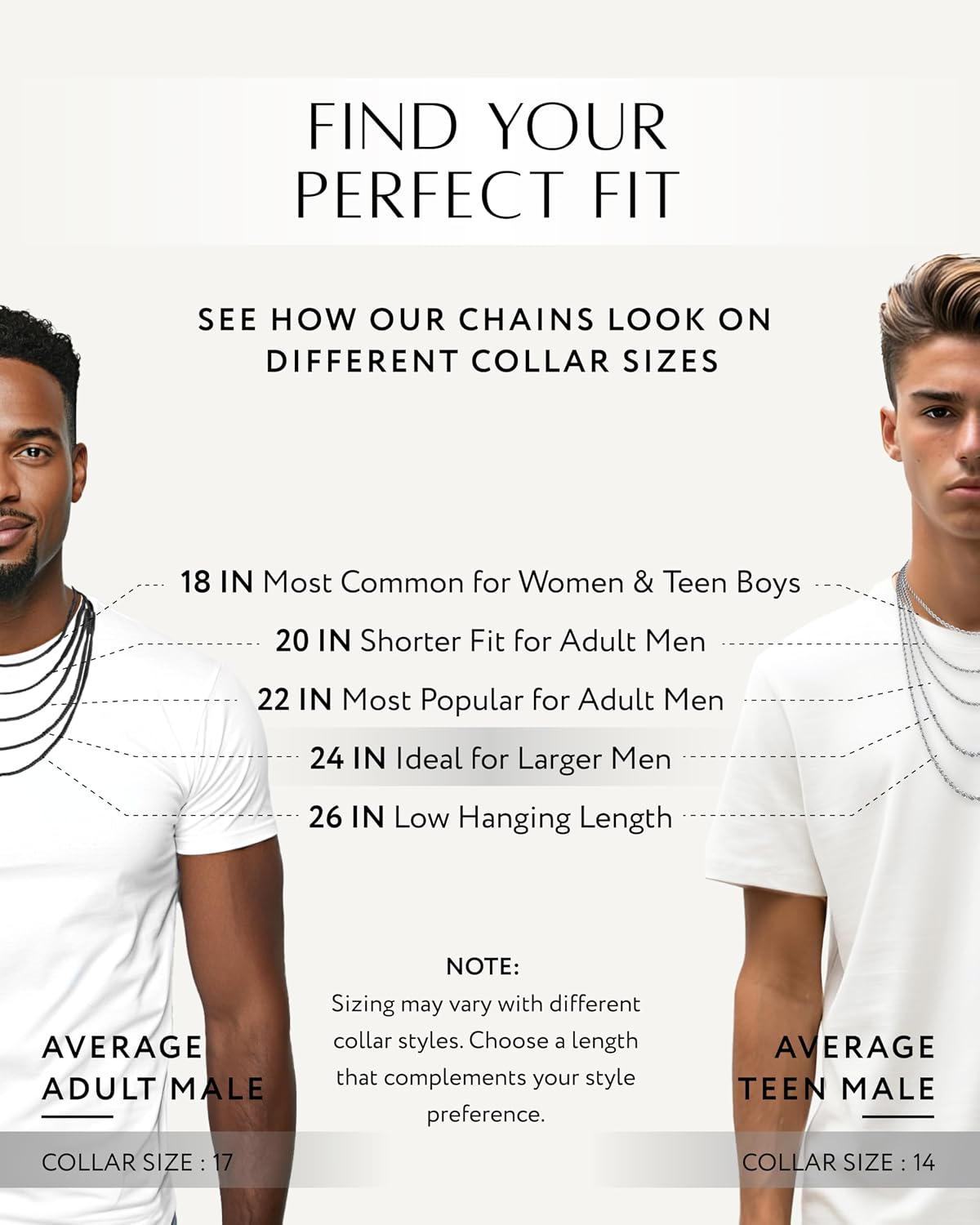 RTZN® Gold Rope Chain for Men – 3mm, 4mm Mens Rope Chain – Premium Stainless Steel Necklace for Men & Boys – Non-Tarnish & Waterproof Black, Silver, Gold Mens Chain Necklaces – 18/20/22/24/26" Inches image 2