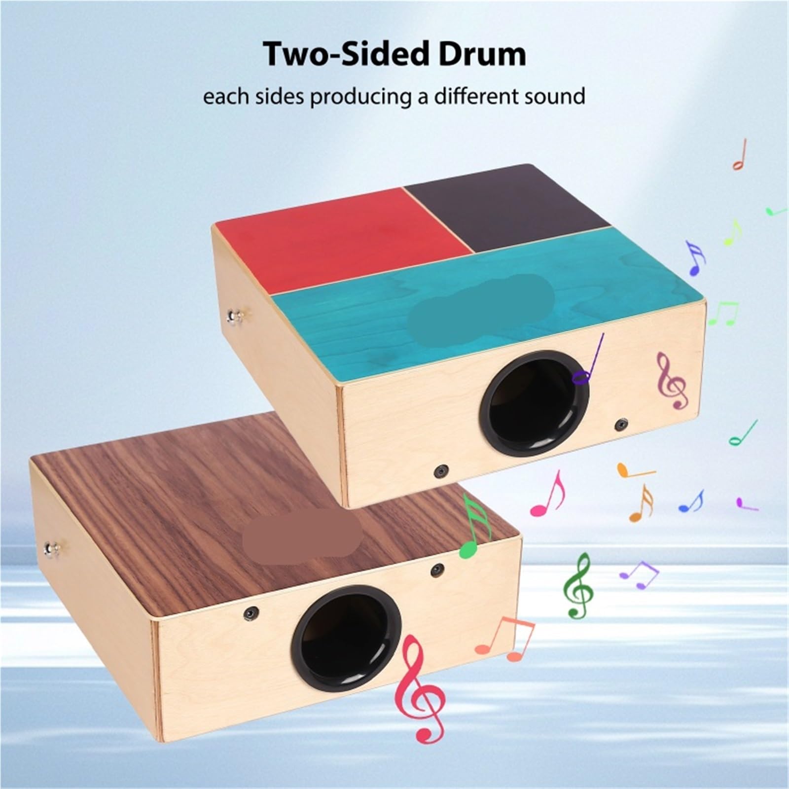 Cajon Cajon Tamburo in legno piatto a mano portatile con tracolla regolabile Strumento a percussione