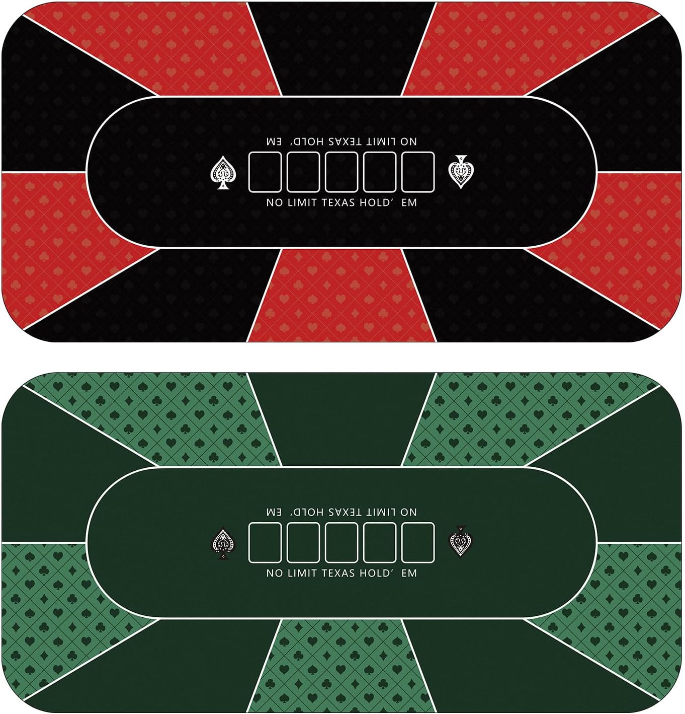 YUZPKRSI 70 x 35 Inch Poker Mat Green + Red