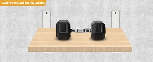 Miniatura 123 de Paquete de 4 soportes en L para estante, 8 pulg. largo x 6 pulg. alto x 1.5 pulg. ancho, grosor 03/64 pulg., soporte de hierro, metal, industrial