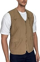 MeiLayM Gilet da Pesca da Uomo Casual Sport Giubbotto Leggero Cotone Gilet Multi-Tasche Senza Maniche Asciugatura Gilet Rapida Lavoro Giubbino per Safari Campeggio Gilet