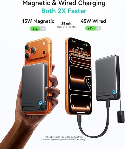 Miniatura 2 de INIU para cargador portátil, Qi2 certificado, 15W 10000mAh banco de energía magnética,