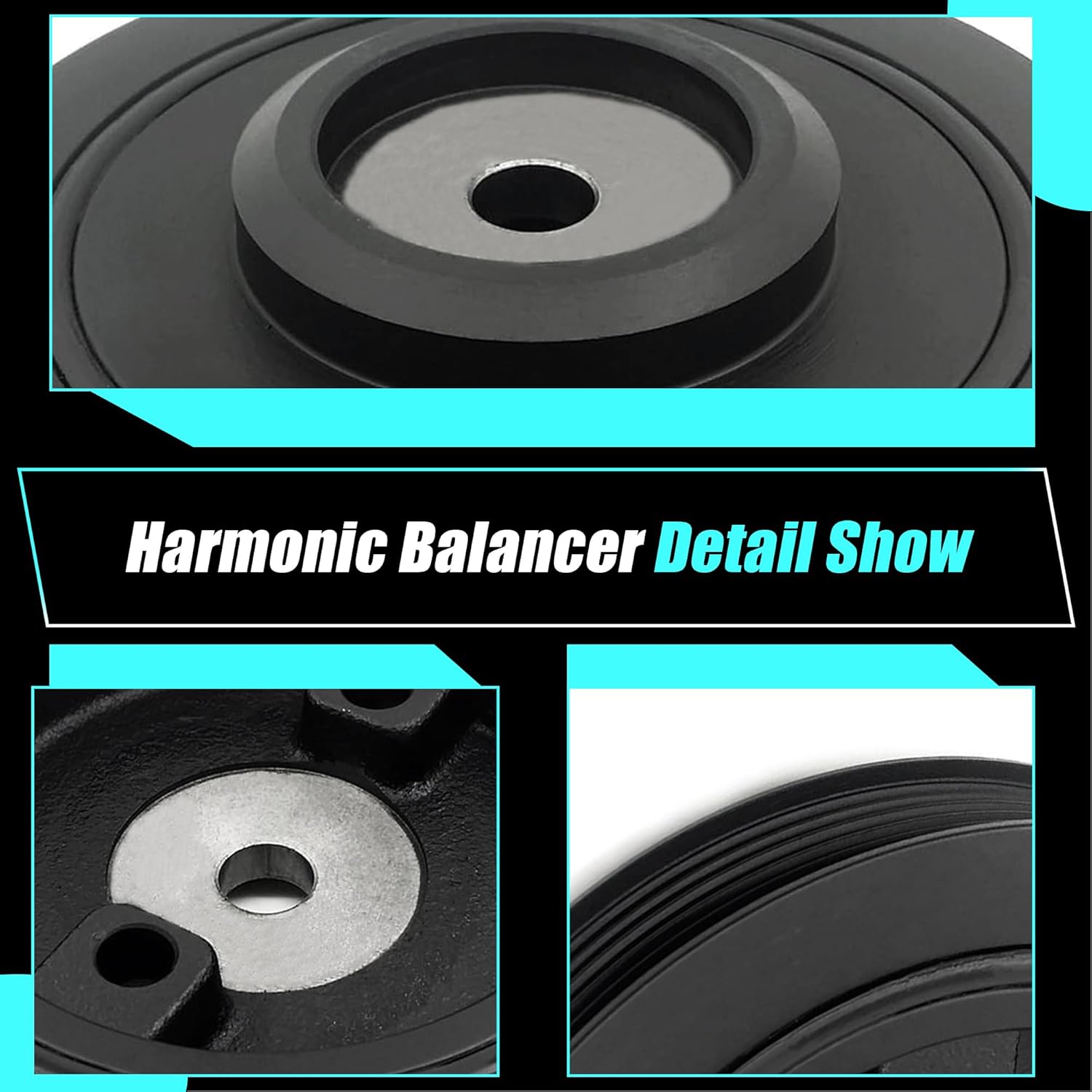 Engine Harmonic Balancer Crankshaft Pulley Compatible with Hyundai Santa Fe Sonata Tiburon Tucson For Kia Magentis 2001-2004 Optima 2001-2006 Sportage 2005-2010 594-268