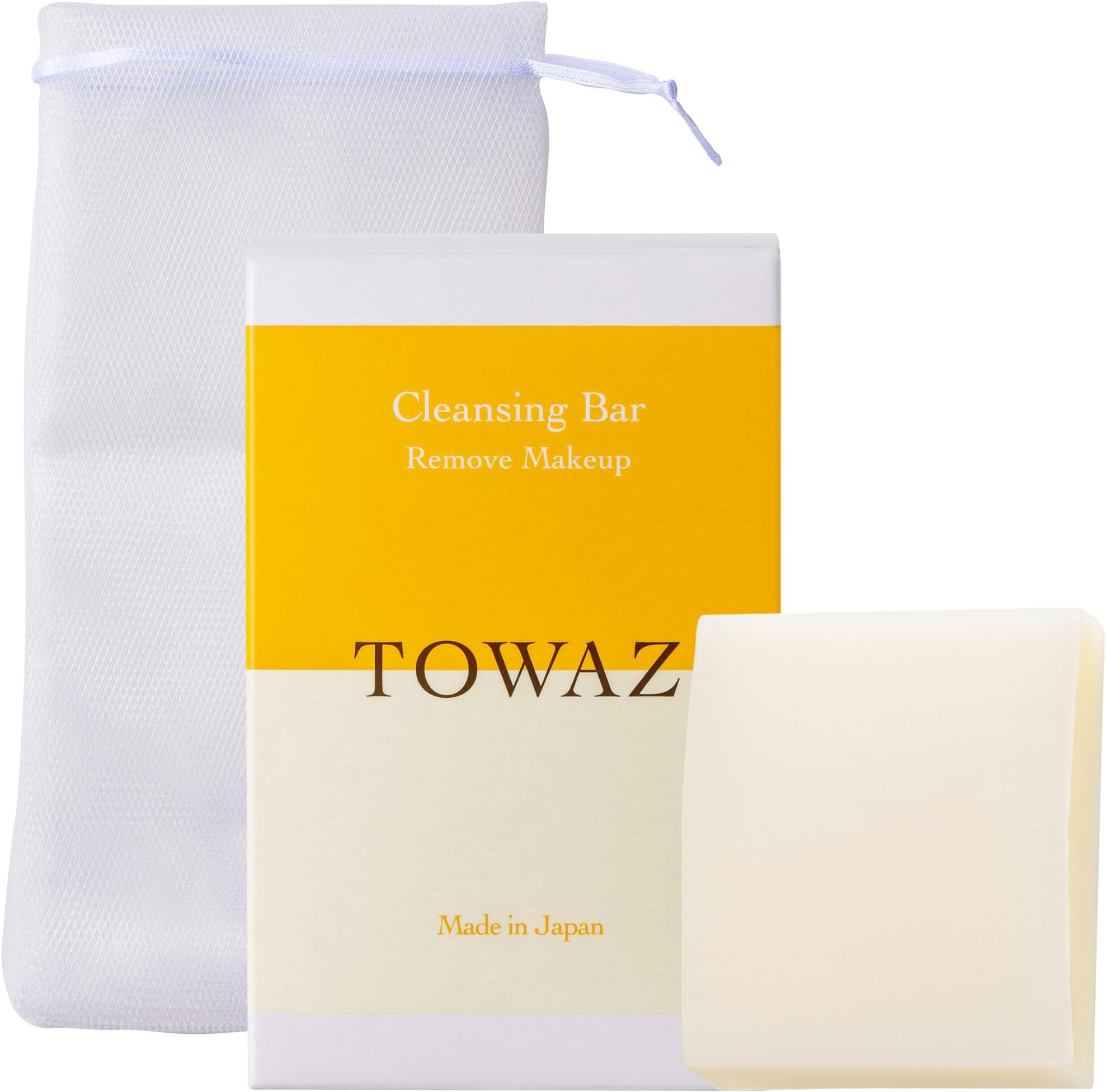 Cleansing Bar, 2.8 oz (80 g), Includes Foaming Net, Cleansing, Makeup Remover, Moisturizing Ingredient, Hyaluronic Acid, Collagen, Ceramide, Houttuum, Aloe Yuzu, Men's, Women's, Natural Citrus