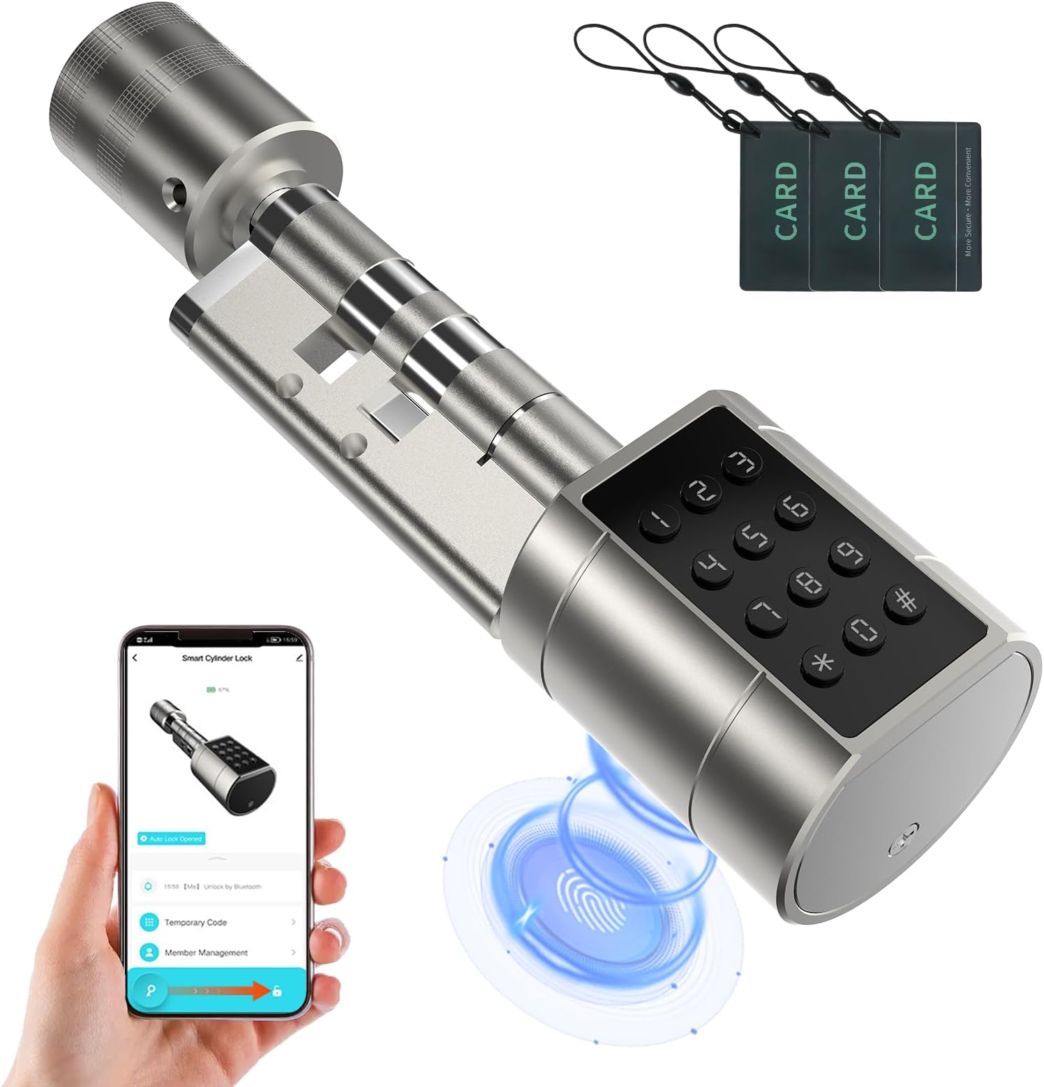 WELOCK Elektronisches Türschloss Haustür mit Pin Code, Wasserdichtes ...