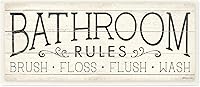 Vista 1 de Stupell Industries Bathroom Rules - Placa de pared rústica con diseño de Stephanie Workman Marrott, 17 x 7 pulgadas, color negro