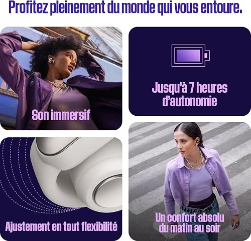 Bose Ultra Open Bluetooth Earbuds with OpenAudio Technology, Open Ear Wireless Earbuds, Up to 48 Hours of Battery Life, Midnight Violet - Limited Edition - 4