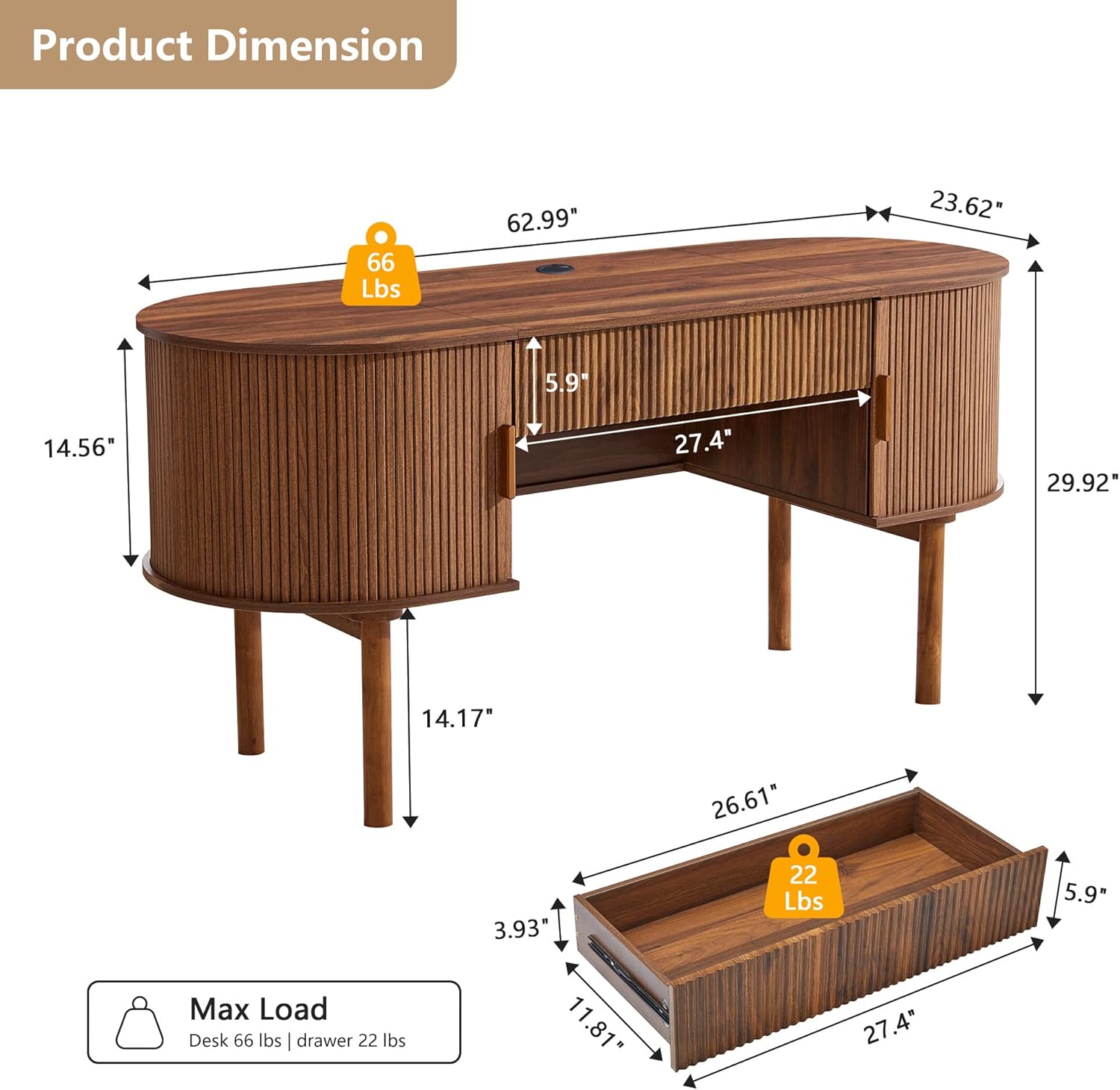 ORRD Home Office Oval Desk components laid out for assembly