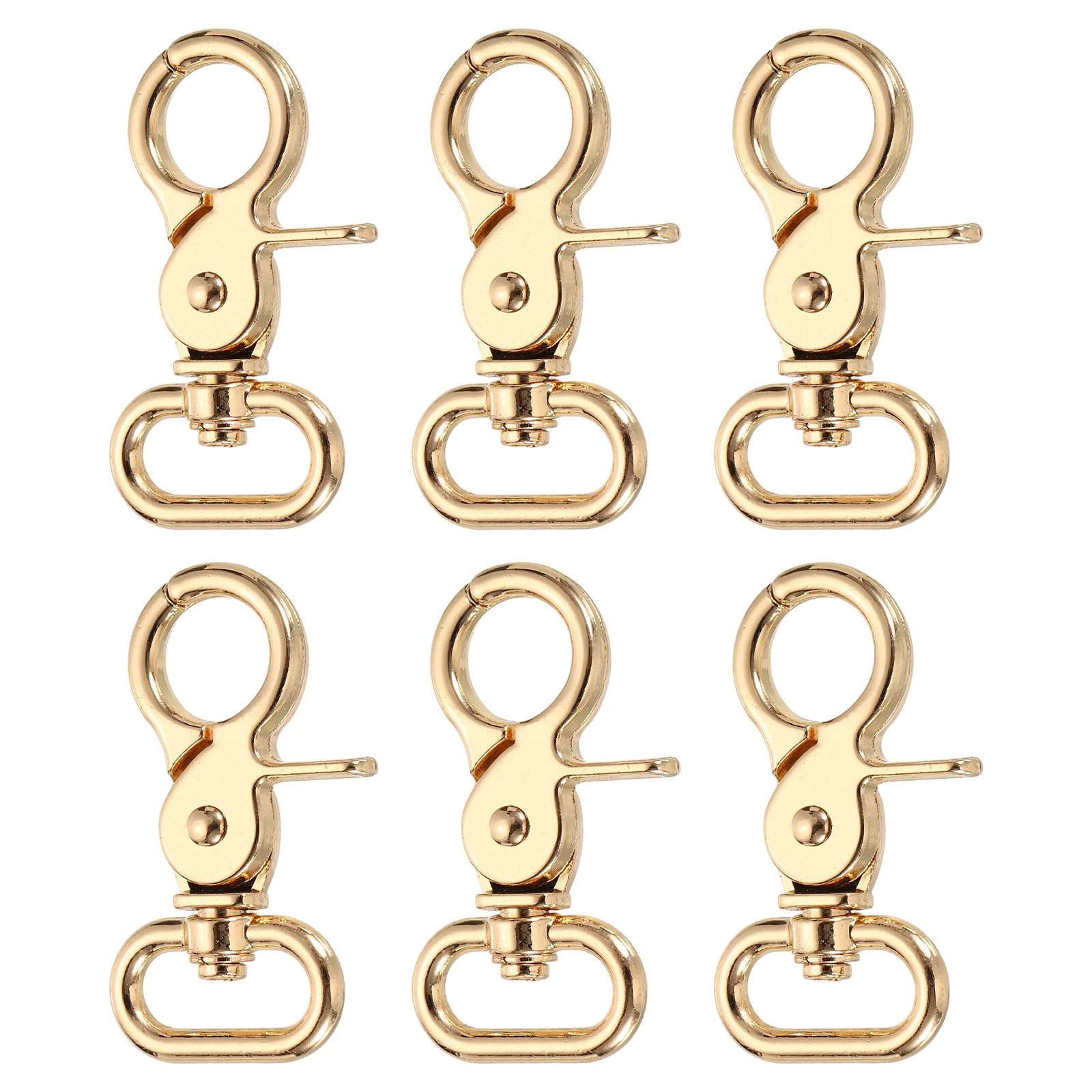 Mousquetons pivotants 20 mm en alliage de zinc robuste or clair pour maroquinerie haut de gamme