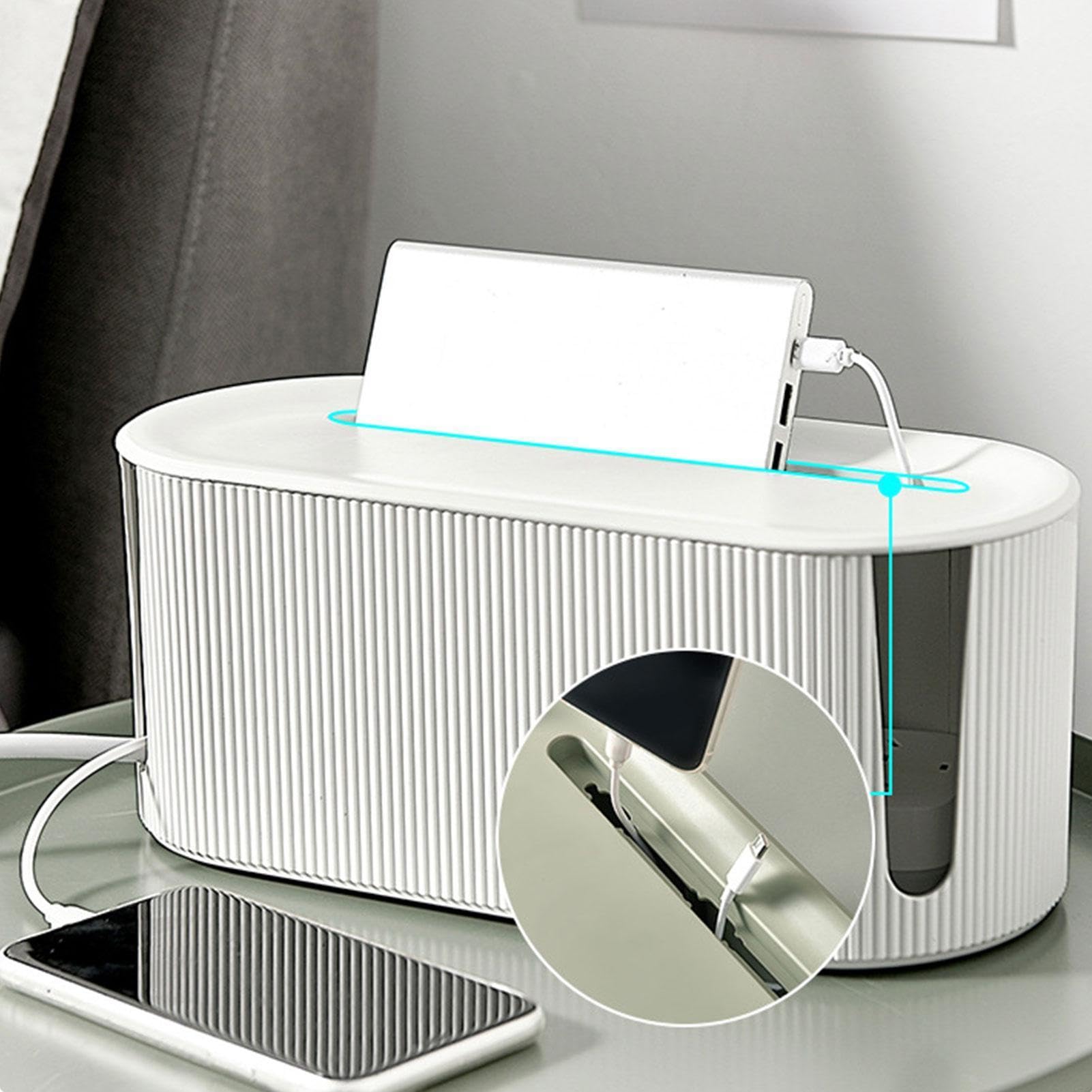 de almacenamiento de cables - Organizador para cables de regletas | Contenedor resistente con orificios para gestión de, resistente al polvo, y para el hogar u oficina 12.2