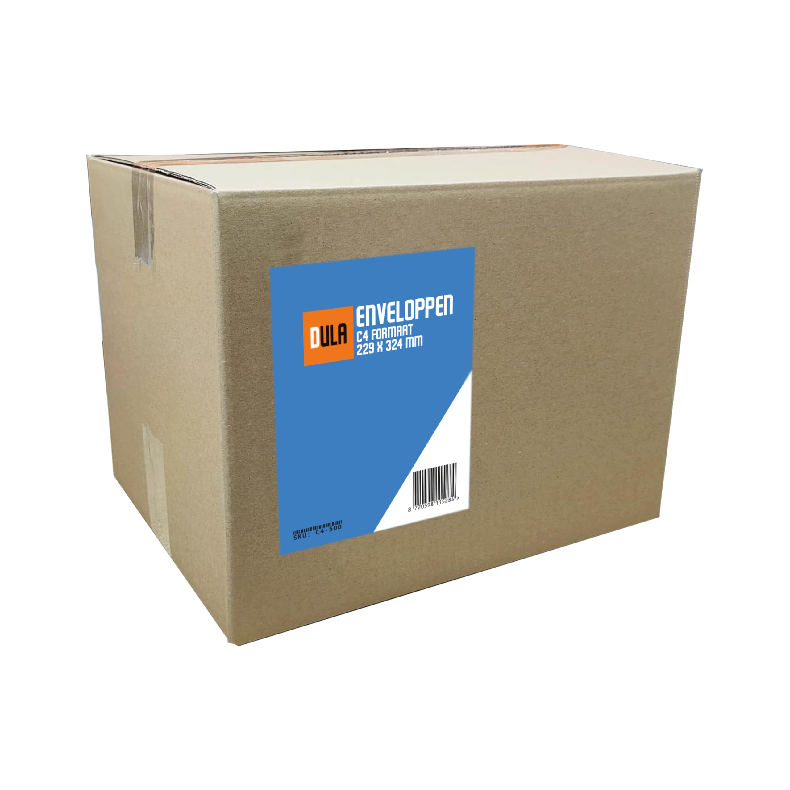 DULA C4 Umschläge A4 weiß, 229 x 324 mm, 500 Stück, Selbstklebend mit Klebestreifen, 120 g/m²