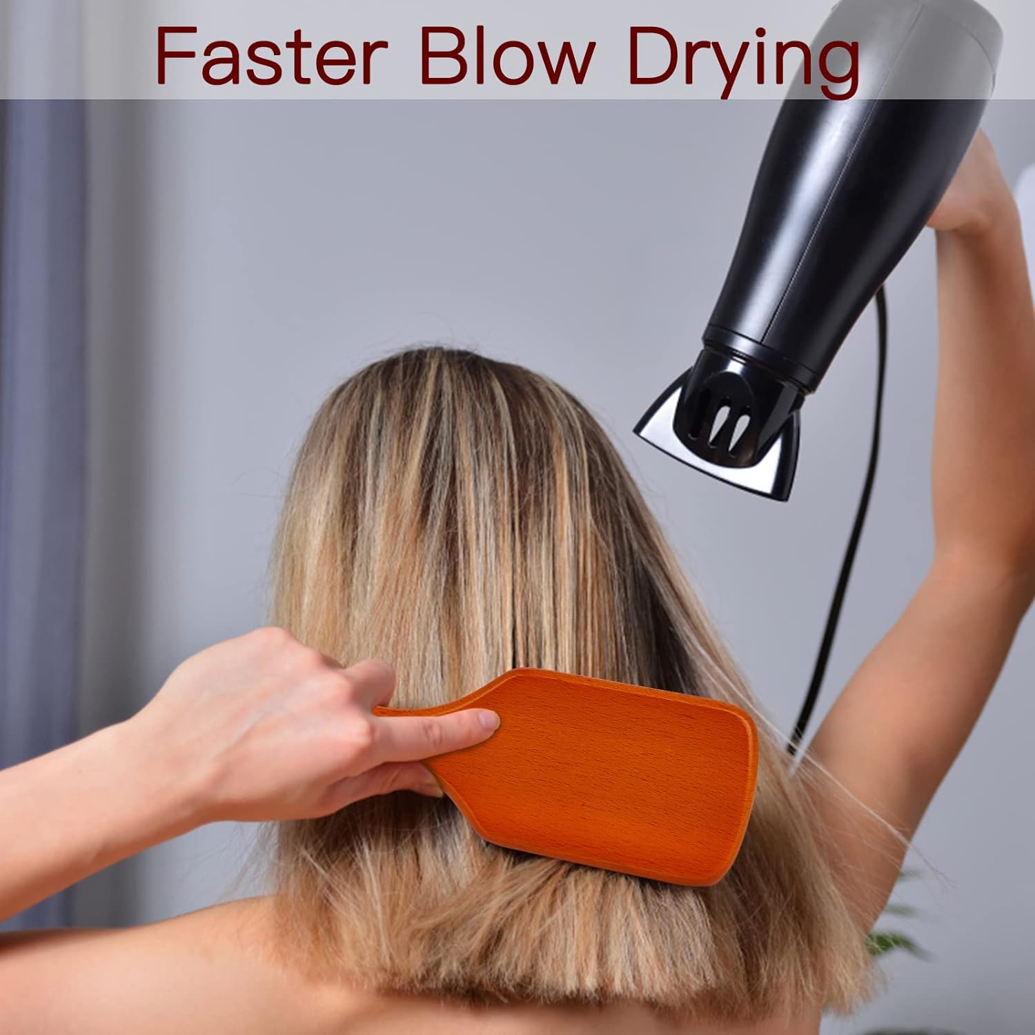Paddle Detangling Brush, Natural Wooden Paddle Brush Paddle Hairbrush for Women Men and Kids, Hair Brush for Wet/Dry Hair Smoothing Anti-Frizz Volumizing Styling Scalp Massage Detangling : Beauty & Personal Care