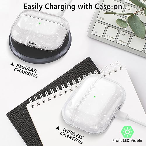 Miniatura 5 de Aircawin Funda transparente para Airpods Pro 2, funda transparente de TPU suave para Airpods Pro de 2 generación, funda protectora completa,