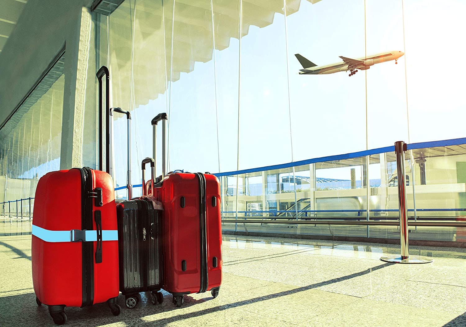 Dayish Luggage Strap for Suitcases, Straps Belts for Trolleys and All Kind of Luggages (2, Red) 2