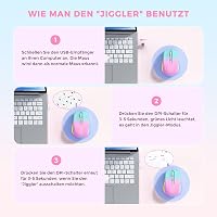 seenda Vezeték Nélküli Egér LED Világítással - Újratölthető, Csendes 2.4G USB Egér Jiggler Funkcióval, 2000 DPI, PC/Laptop Kompatibilis 4