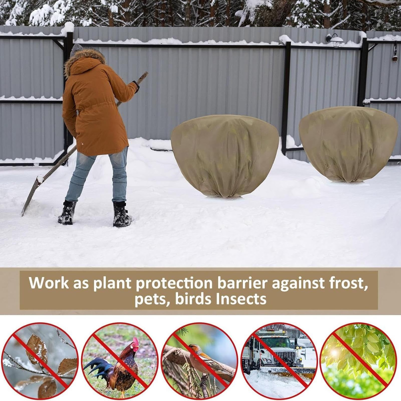 Coperte antigelo per piante all'aperto - per piante invernali protezione | contro il congelamento, giacca per clima freddo 6 pezzi | Coperte gelate per alberi invernali con