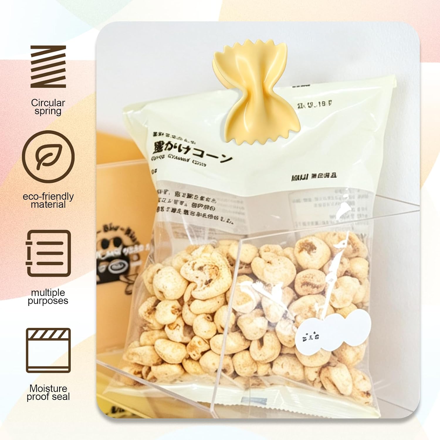 9pcs Cute Chip Clips,Bow-Shaped Snack Bag Clip