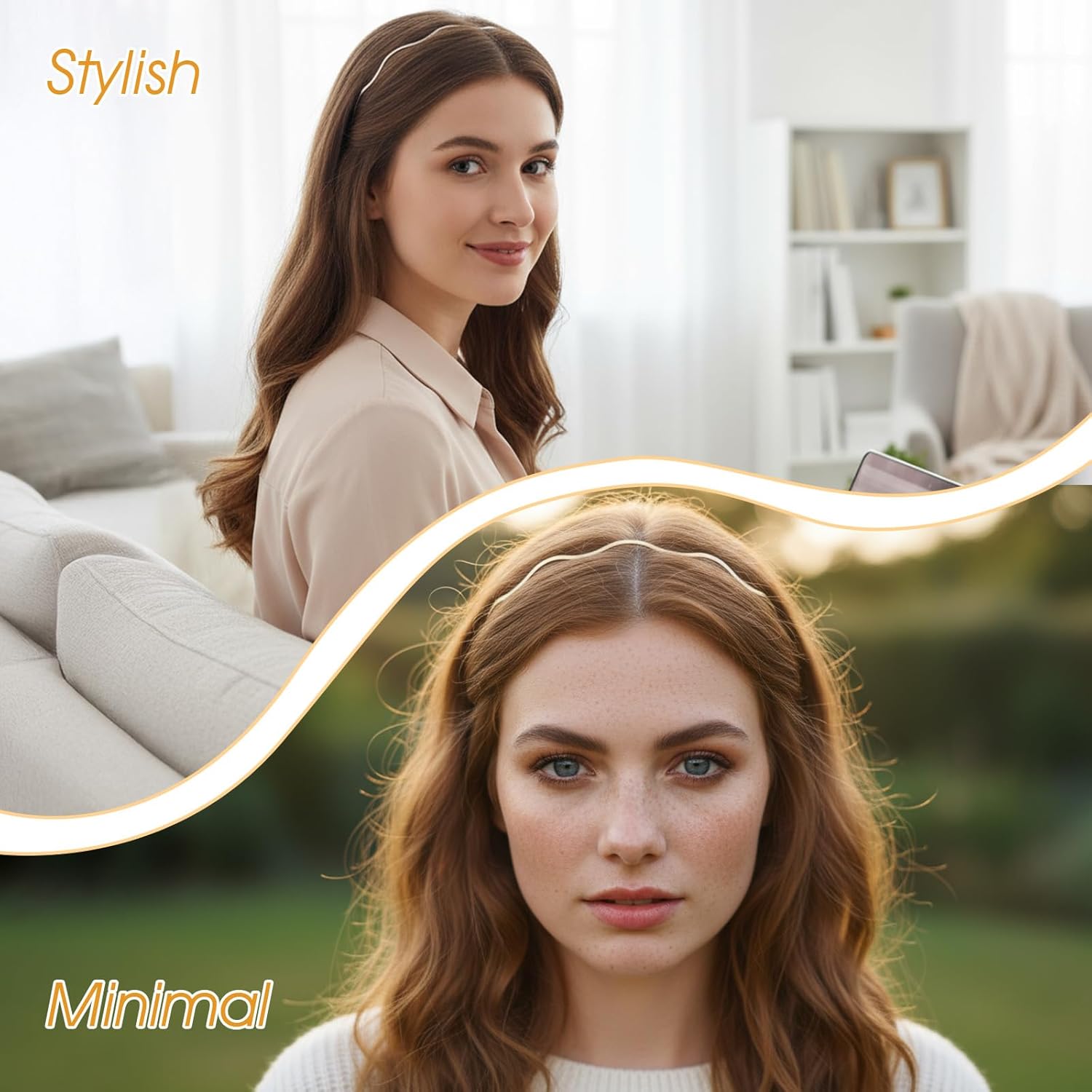 4 Pcs Multi Layers Metal Headbands Fashion Thin Headbands Layered Elegant Headpiece Metal Trendy Hair Accessories for Girls Women Christmas Halloween Birthday Party (Gold Silver) - Image 6