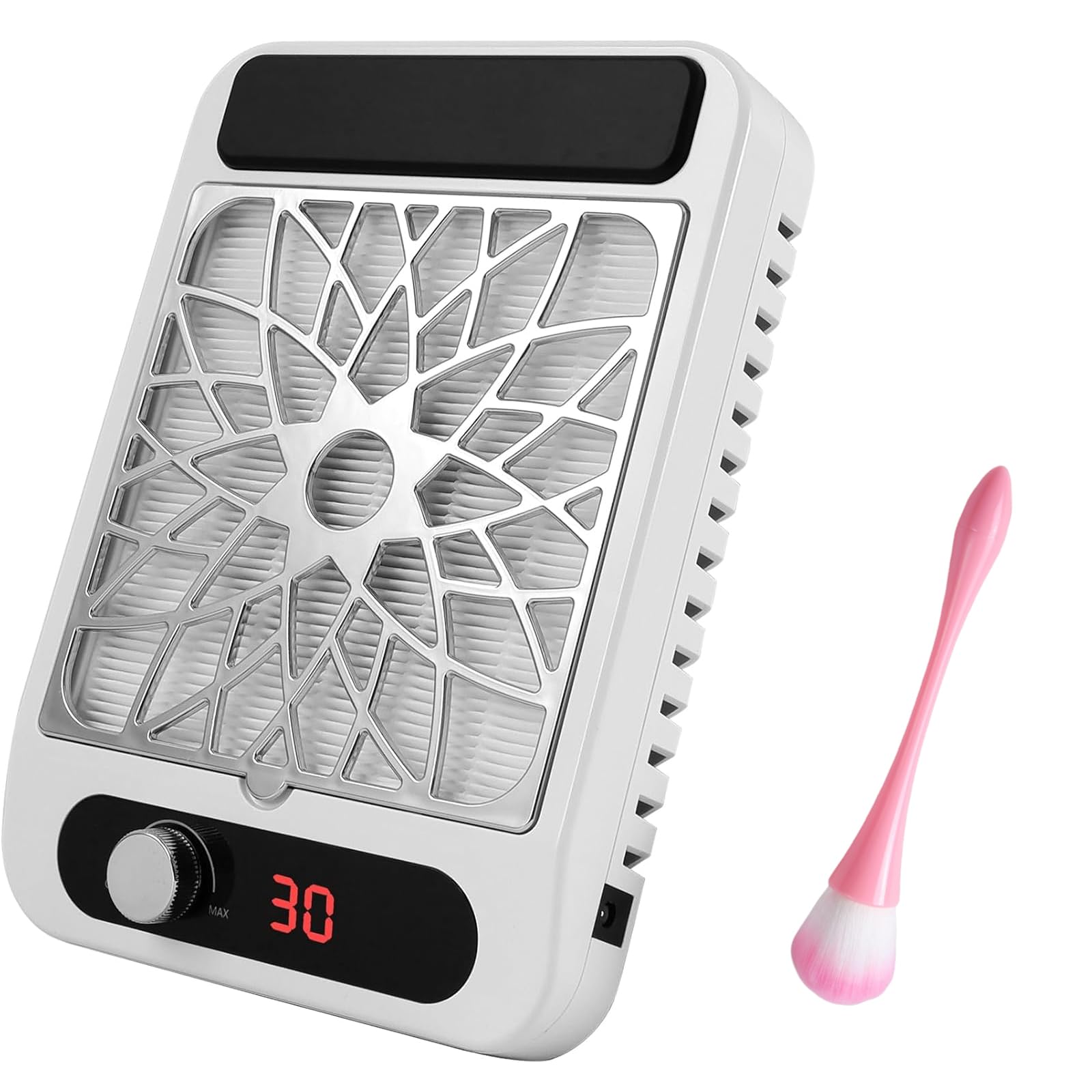 Potente Aspirapolvere per Unghie – Ventola Silenziosa A 3 velocità, Filtro Hepa Riutilizzabile, Controllo con Una Sola Manopola, Portatile per Uso in Salone E A Casa, Ideale per Unghie in Gel E