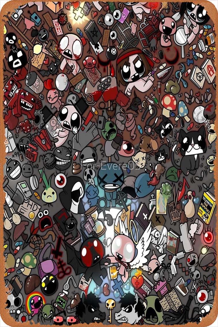 the binding of isaac Poster Vintage Retro Metal Sign 8x12 Inch Man Cave Home Wall Decor