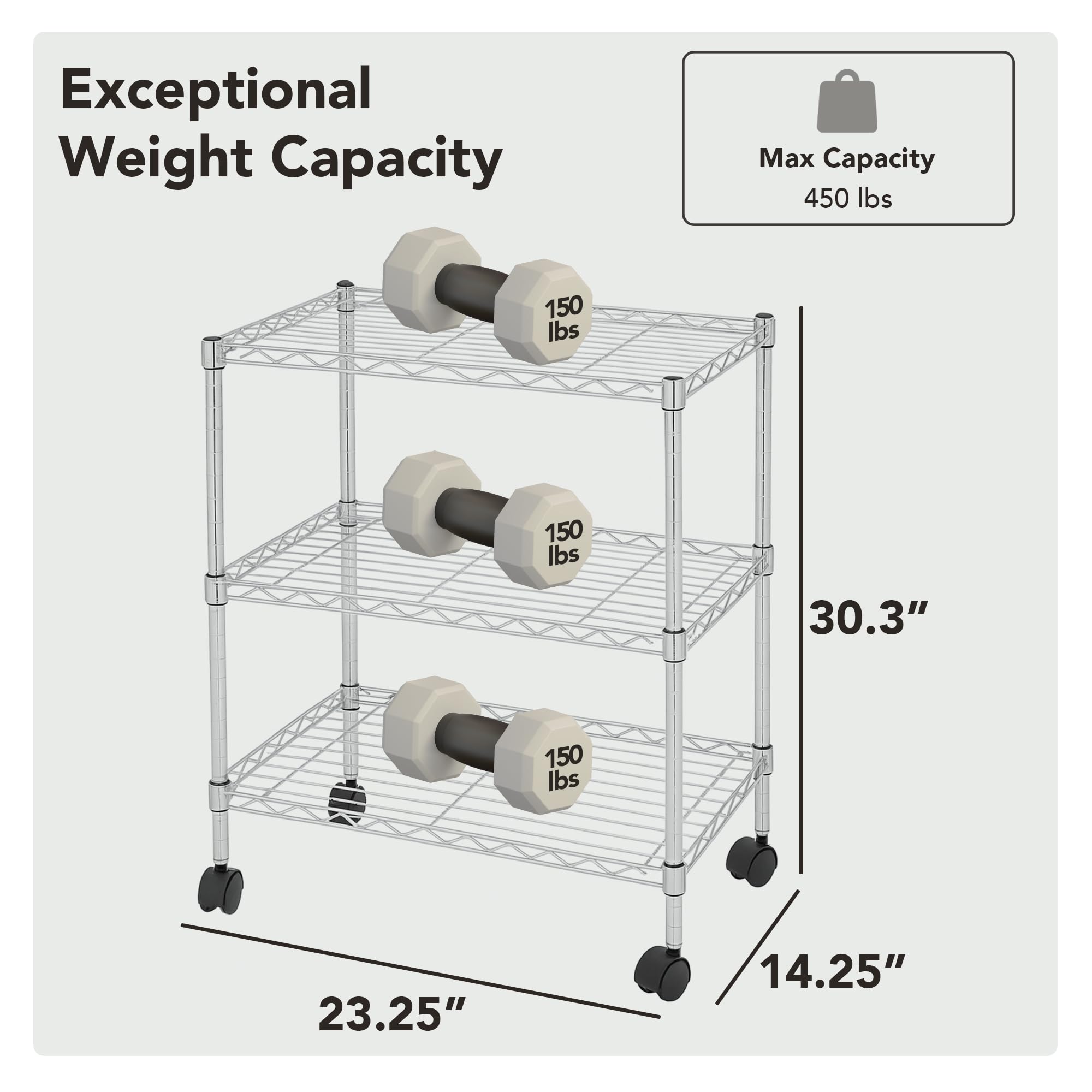 TOYTEXX Étagère De Rangement En Métal à 3 Niveaux Avec Étagères En