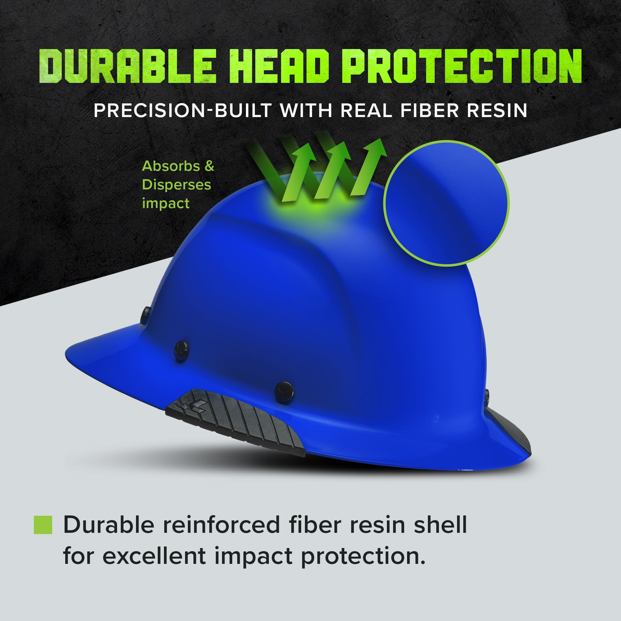 Lift Dax Fiber Resin Full Brim Safety Helmet/Hard Hat, Blue
