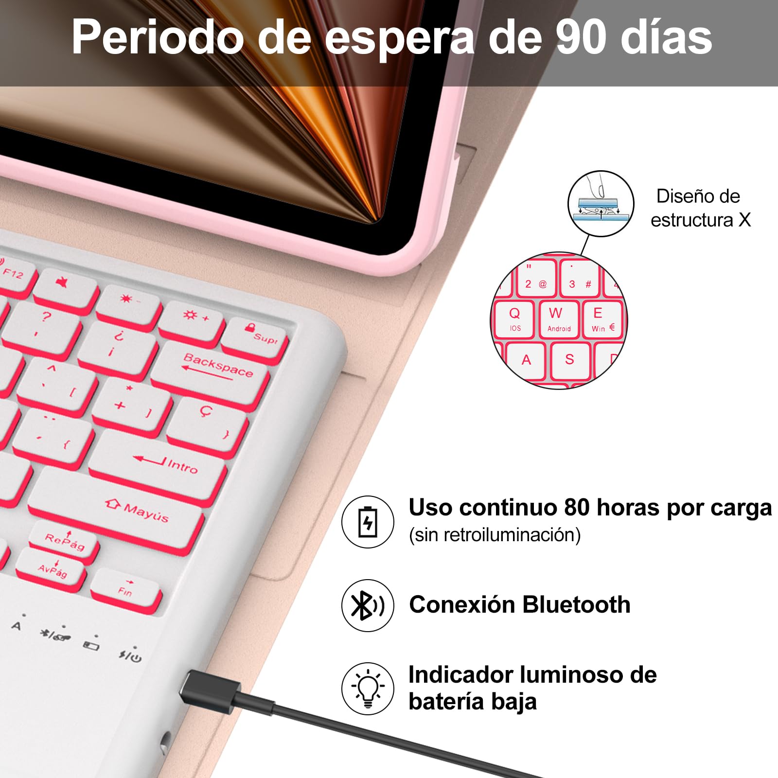 IVEOPPE Funda Teclado para iPad Air 13 M4 2026/M3 2025/M2 2024 13 Pulgadas