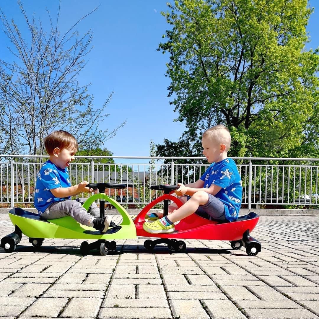TWISTCAR Macchina per Bambini senza Pedali, con Volante 360° e Ruote in Gomma - Veicolo a Spinta per Ragazzi dai 3 Anni, Portata fino a 120 kg - Verde