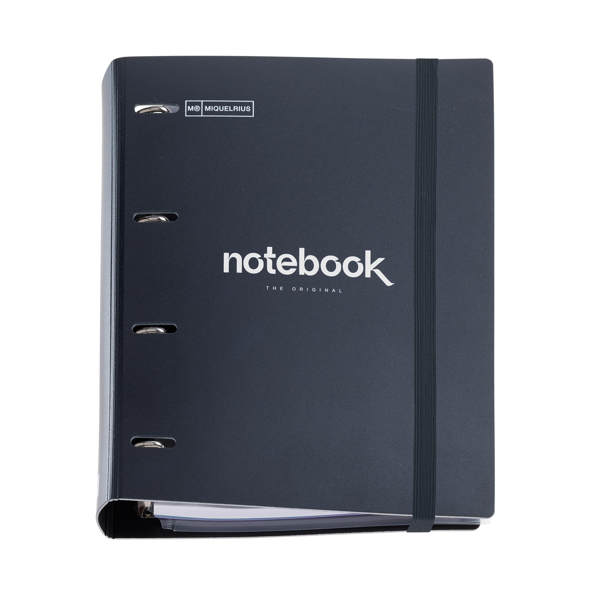 Miquelrius - Carpeblock polyfoam, A4 Ring Binder, Includes a Refill of 100 Squared Sheets + 4 dividers + 1 Polypropylene Envelope, 4 Ring Binder with Rubber Closure