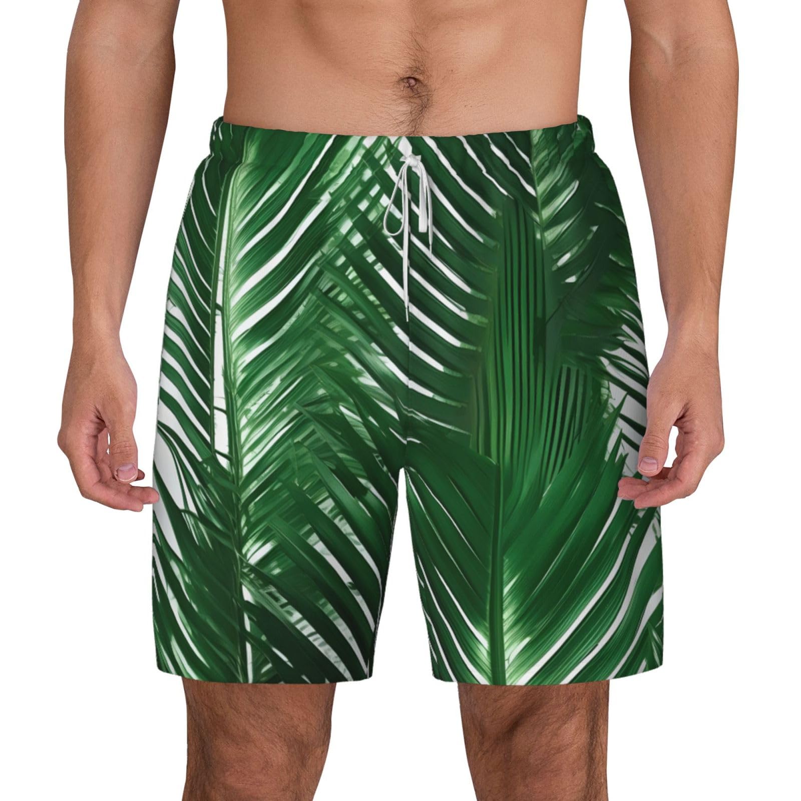 Traje de baño para hombre transpirable y ligero estampado verde 8
