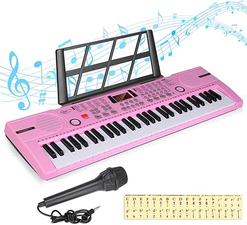 Miniatura 22 de Hricane Teclado de piano, 61 teclas, teclado electrónico para principiantes, teclado digital portátil de música, instrumento musical de educación