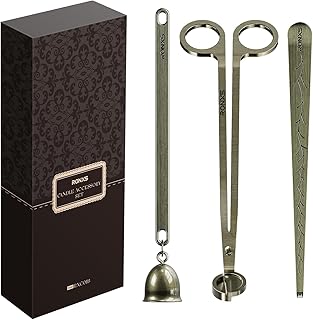 RONXS 3 in 1 Candle Accessory Set, Candle Wick Trimmer Cutter, Candle Snuffer Extinguisher, Wick Dipper with Gift Package for Candle Lover