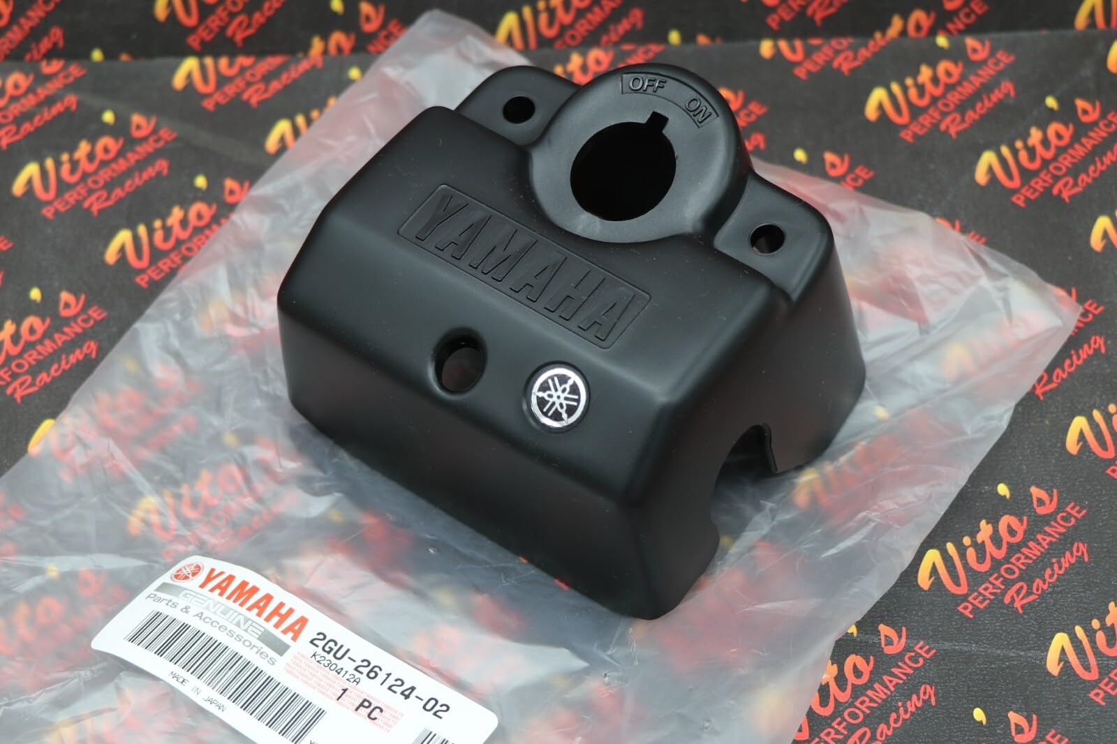 EMBLEMA DE LOGOTIPO + interruptor de llave cubierta de plástico del vástago del manillar OEM DE FÁBRICA compatible con Yamaha Banshee